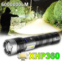 XHP360 Super LED Flashlight Usb Rechargeable Torch High Power Tactical Flash Light 18650 Waterproof Hunting Lantern Hand Lamp