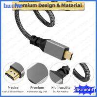 BUCHE Micro HDMI เป็น HDMI สาย HDMI ชนิด D หลายขนาด ร่างกายด้ายถัก สายเชื่อมต่อกล้อง แบบพกพาได้ ความละเอียดสูง สายเคเบิลวิดีโอ กล้องถ่ายรูปสำหรับกล้อง