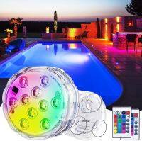 ✹ 10 LEDs Submersible Light with Remote Control Battery Powered Underwater Night Lamp for Pool Vase Bowl Wedding Party Decoration