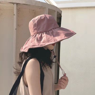 [hot]UV Protection Sun Hat Vinyl Bucket Hat Womens Bucket Hat Summer Solid Color Cap Foldable Casual Bucket Hat UPF50 Hat