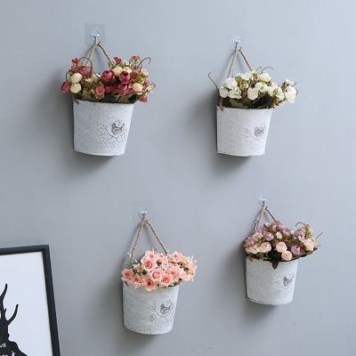 [Like Activities]2 PcsGarden PlantBasket Idyllic Wrought Iron Wall HangingPotWall HangingBasket Decor