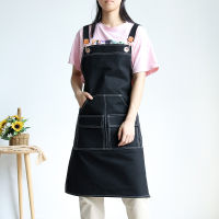 2021 Chef Apron Cotton Canvas Cross Back Apron for Women and Men Adjustable Strap Large Pockets Kitchen Cooking Baking Bib Apron