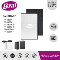 แผ่นกรองอากาศ FZ-J80HFE เครื่องฟอกอากาศ Sharp รุ่น FP-J80TA, FP-J60TA, FP-J80TA-W, FP-J60TA-W, FP-J80TA-H, FP-J60TA-H