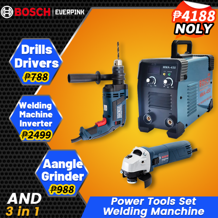 Genuine Portable Welding Machine inverter set 3 in 1 Power Welding Tools Grinder and Drill set