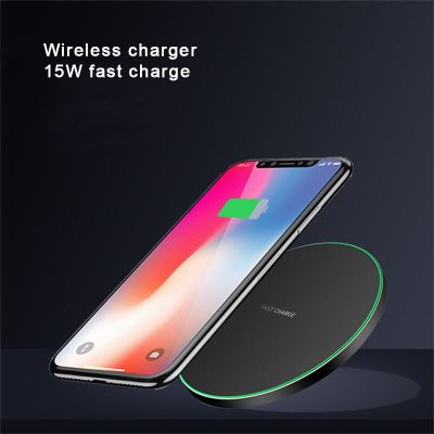 Universal 15W Wireless Charger Pad For iPhone 14 13 Pro Max Samsung Xiaomi QI Standard Aluminum Alloy Fast Charging Dock Station Adhesives Tape