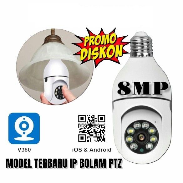 KAMERA CCTV LAMPU IP WIRELESS PANORAMA FISHEYE 360 - Ip Cam Bohlam 360 ...