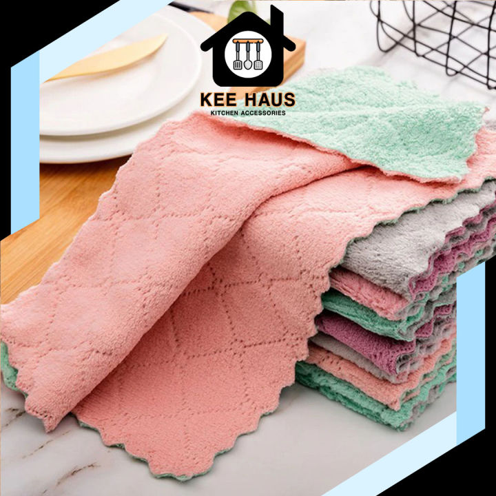 Kitchen Dish Towel Non-stick Oil Double-layer Dish Washing Cloth