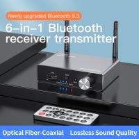 6 IN 1 Digital To Analog Converter Bluetooth 5.3 ออปติคอลโคแอกเซียล AUX RCA USB TF DAC Wireless Audio Adapter ตัวรับ เครื่องส่งสัญญาณ