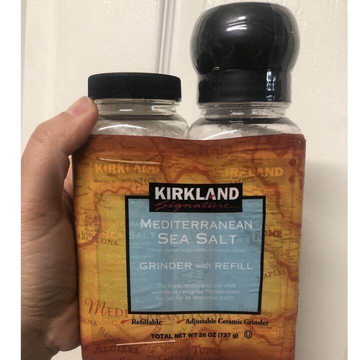 Kirkland Signature Mediterranean Sea Salt Grinder With Refill 737g