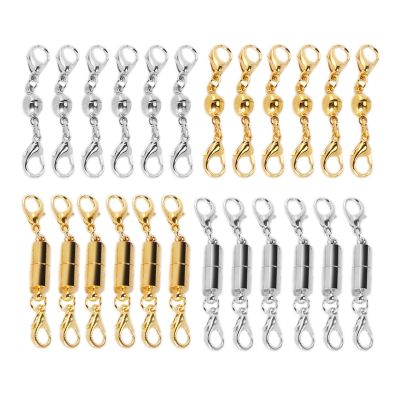24Pcs Necklace Clasp Magnetic Jewelry Locking Clasps and Closures Bracelet Extender for Necklaces, Bracelets and Jewelry Making (Silver &amp; Gold)
