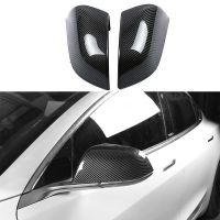 Side Rearview Mirror Cover Trim Rearview Mirror Cover for 2021 2022 Tesla Model 3 Exterior Accessories, ABS Carbon Fiber