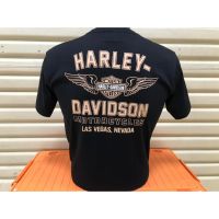 เสื้อยืดลายกราฟฟิก Harley Davidson สีดํา vxcL เสื้อยืดคุณภาพดี