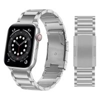 SmartPhonemall Titanium Alloy Watch Band For Apple Watch Ultra 49mm / Series 8&amp;7 45mm / SE 2&amp;6&amp;SE&amp;5&amp;4 44mm / 3&amp;2&amp;1 42mm(Silver)