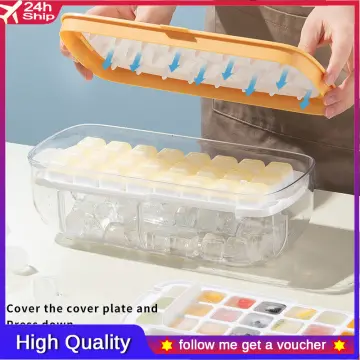 1pc Double Layer 56 Cube Ice Tray For Home Use, Silicone Ice Maker With  Press Button, Easy-release Ice Cube Tray