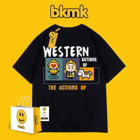 Bkmk เสื้อยืดแขนสั้นผู้ชาย,ใหม่ฤดูร้อนการ์ตูนไทด์ลำลองคอกลมโจ๊กเกอร์เสื้อยืดผ้าฝ้าย