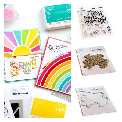 HUGS AND GOOD VIBES Metal Cutting Dies and Silicone Stamps Hot Foil for Scrapbooking Album Decoration Craft for DIY Greeting  Photo Albums