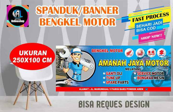 Spanduk, Banner Bengkel Motor (Model B) | Lazada Indonesia