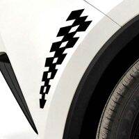 2PCS Car Stickers Checker Flag Racing Creative Decoration Scratches Decals For Fender Motorcycle Auto Tuning Styling Vinyls D30