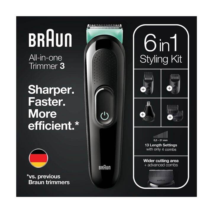 Braun เครื่องตัดแต่งผมและหนวดไฟฟ้า MGK3221 | Lazada.co.th