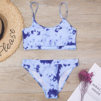 7-14 Year Girl Swimsuit 2022 New Tie Dye Two Piece Teenage Girl Bikini Set Biquini Butterfly Print Cute Bathing Suit SwimWear299