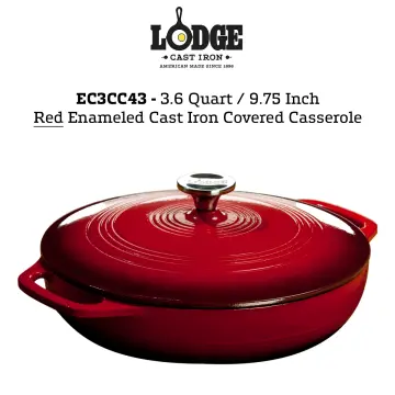 Lodge 3.6-Quart Enameled Cast Iron Covered Casserole