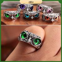 SHILU ปีศาจ ของขวัญ Jewelry Owl Eye Vintage Ring Statement Ring Open Adjustable