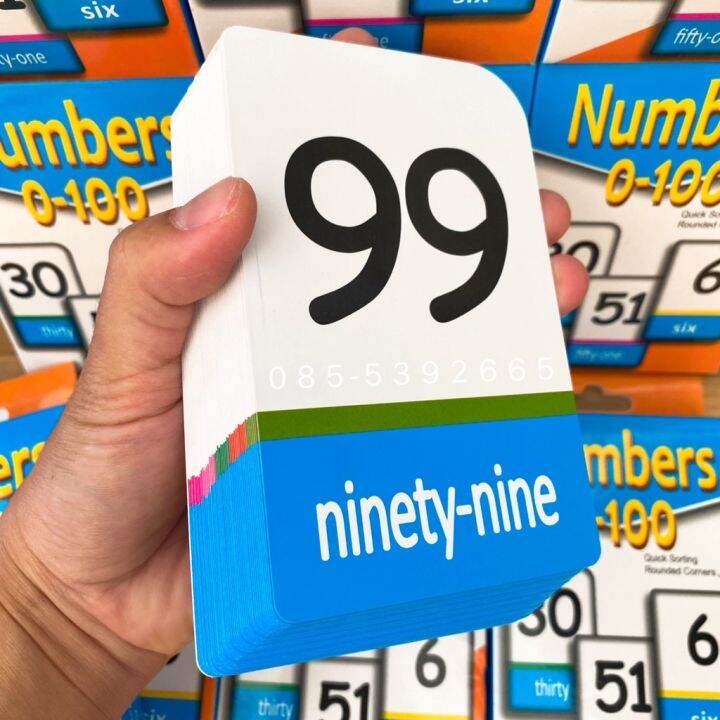 แฟลสการ์ด-number-0-100-เลขตัวใหญ่-กระดาษเคลือบอย่างดี