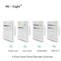 【☸2023 New☸】 baozh Milight แผงควบคุมระยะไกล2.4G ไร้สาย4 Zone รีโมตหรี่ไฟ Rf แบบหรี่แสงได้หน้าจอสัมผัสติดผนังควบคุม T4 T1