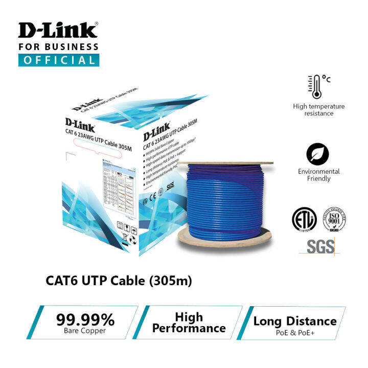 D Link Cat Awg Utp Cable M Solid Bare Copper Ncb C Ublur