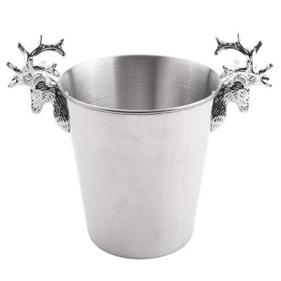 Stainless Steel Deer Head Handle,Insulated Ice Bucket,for Paties &amp;Bar