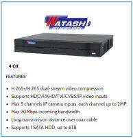 เครื่องบันทึกWATASHI รุ่น WVR023X-I HDCVI DVR 4CH รองรับกล้อง 2 ล้าน