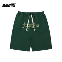 Men Elastic Waist Shorts Streetwear Hip Hop Letter Embroidery Baggy Short Pants 2022 Harajuku Summer Casual Loose Trousers