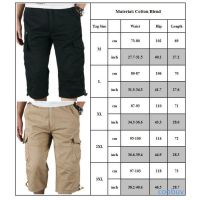 Mens Shorts Workwear 34 Long Elastic Waist Pocket Monochrome Casual Sports Summer