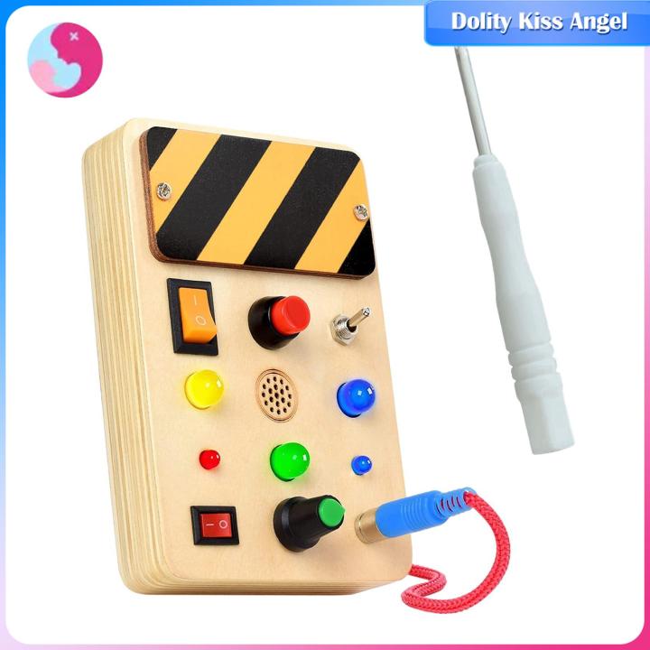 dolity-switch-บอร์ดไฟไม่ว่างของเล่นไม้มอนเตสซอรี่สำหรับพรรคเด็กสี่เหลี่ยมผืนผ้าไม่มีกุญแจ