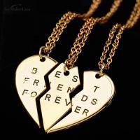 1 Set Casual 3Pieces Broken Heart Pendant Necklace Chic Best Friends Forever Necklaces Good Gift For Friends Fashion Chain Necklaces