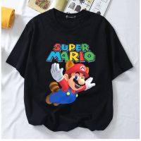 เสื้อยืด เสื้อยืดโอเวอร์ไซส์mybhaju super mario terbang t-shirt 100% premium cotton lengan pendek 3 tiga suku oversize plus size wanita perempuan ราคาถูก