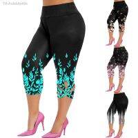 Aolzbiip49h เอวสูง กางเกงขายาวสุภาพสตรี Yo-Ga Shaping ดอกไม้สีดำ Jeggings 3d พิมพ์กางเกงดินสอผอมเสื้อผ้าหญิง