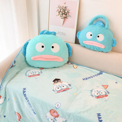 Sanrio Hangyodon Plush Dolls Throw Pillow Blanket Gift For Girls Kids Home Decor Cushion Blanket Bag Kids Toys