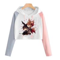 ℡ Genshin Hoodie 90s Fashion Hoody Hu Tao Kawaii Anime Cartoon Korean Sweatshirt Female