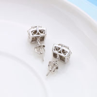 Earrings Hiphop Iced Out AAA CZ Rhodium Plated Micro Pave Screw Back Stud Earrings Women CC Fashion Men Brass Jewelry