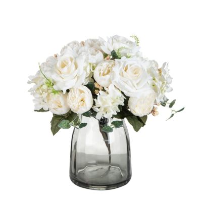 【CC】 Silk Hydrangea Wedding Garden Arch Bridal Bouquet Decorations Vase for Fake Artificial Flowers