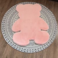 【Ready Stock】INS Cartoon Bear Car for Living Room Super Soft Plush Anti-slip Bear Rug Floor Area Rugs Decor Bedroom Mat