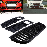 รถหมอกโคมไฟฝาครอบกันชนล่าง Grille หมอกโคมไฟตกแต่งตะแกรง Vent สำหรับ VW Polo MK4 9N3 2005 2006 2007 2008 2009 Facelift