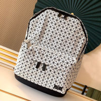 New Geometric Lingge Womens Bag Large Capacity Silicone Checker Backpack Computer Backpack Student Backpack