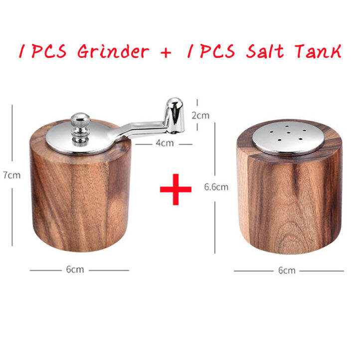 เครื่องบดพริกไทยด้วยมือและหม้อเกลือเครื่องบดมือ-acacia-wood-pepper-mill-set-spice-salt-pepper-grinder-ceramic-core-seasoning-bottle