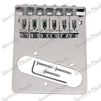 WK-A Set Chrome 6 String Flat  Saddle Bridge for TL Style Electric guitar - Strings through bridge or body