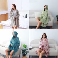 1pcs Creative Office Summer Air Condition Hooded Blanket Cover Shawl Student Travel Plush Hoodie Cloak Women Men Gift