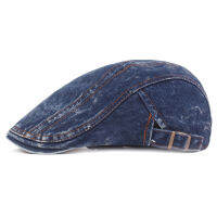 Men’s Denim Driving Golf Cap Classic Visor Hat Outdoor Adjustable Newsboy Hats HATCS0381