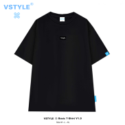 FULL BOX Áo Thun Basic Logo Vstyle Unisex LocalBrand - Đen