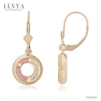 LenYa Jewelry ต่างหูดีไซน์คลาสสิค ตัวเรือนเงินแท้ชุบสีพิ้งค์โกลด์ (Pink Gold) ประดับด้วย SWAROVSKI ZIRCONIA